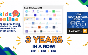 KidsOnline được ghi nhận trong HolonIQ Southeast Asia EdTech 50 ba năm liên tiếp 2024–2026.